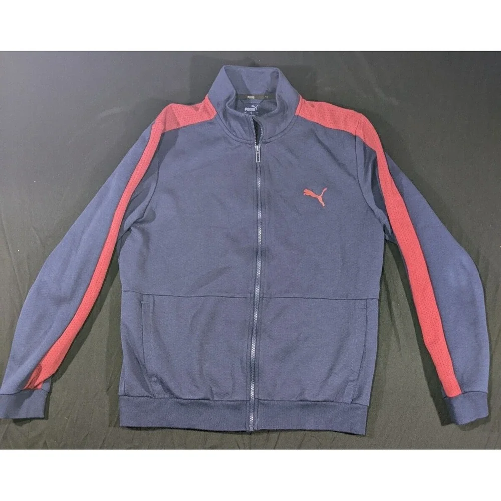 PUMA Iconic Sport Full Zip Track Jacket Men's Blue and Red Size Large
